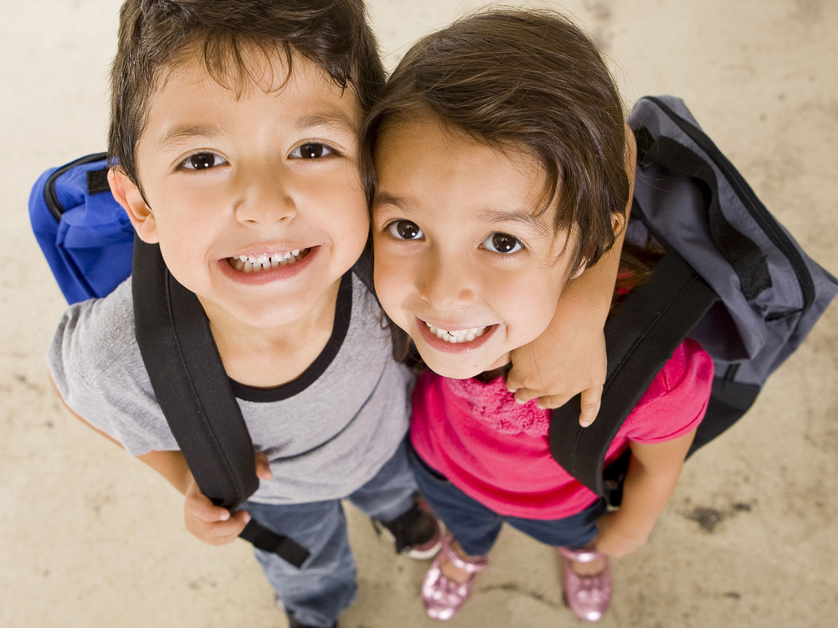 siblings ready for school